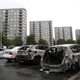 Burned cars are pictured at Frolunda Square in Gothenburg, Sweden, August 14, 2018.